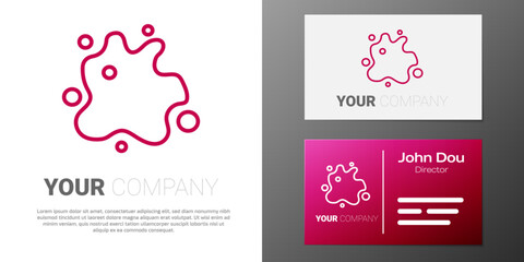 Logotype line Paint spray icon isolated on white background. Logo design template element. Vector