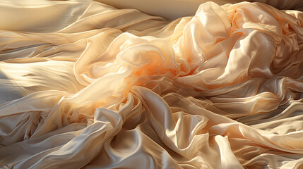 sunlight casting soft shadows on a pure white bedspread