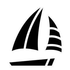 Sailboat icon with glyph style