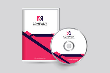 Vector modern business dvd case and disc label template design