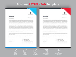 Abstract and professional corporate letterhead design template 08