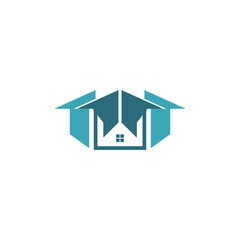 unique home estate log icon vector template
