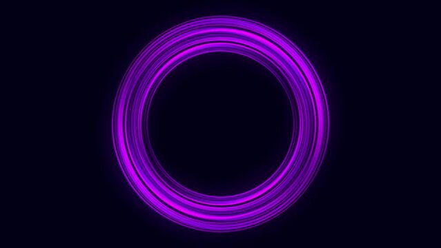 Purple and pink glowing circle.energy hole,vortex flow.glow portal,circle rotation.Purple and pink background.neon lights.	