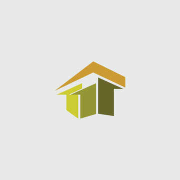 unique home estate log icon vector template
