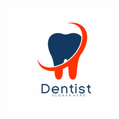 Dentist logo design. illustration of teeth with circles.
