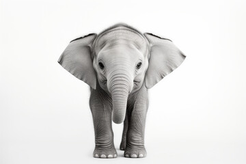 Fototapeta premium A baby elephant isolated on white