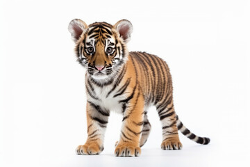 Obraz premium A baby bengal tiger isolated on white background