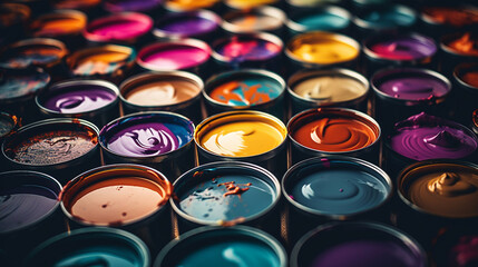 Coloful Paint in Cans