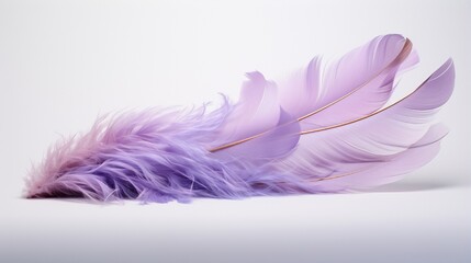 purple feather isolated on white generated by AI tool 
