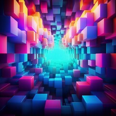 Colored neon lights volume 3d background