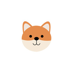 Icon of a cute fox on a white background.