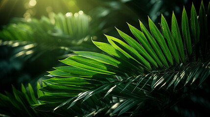 Close up of lush green tropical vegetation jungle UHD wallpaper Stock Photographic Image