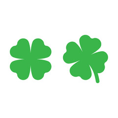 Four leaved clover vector icon. Shamrock, luck and lucky symbol. - obrazy, fototapety, plakaty