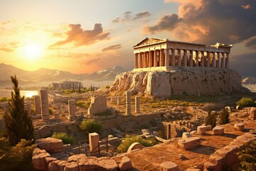 Obraz premium Sunrise Essence: Parthenon