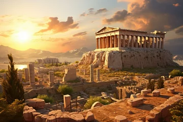 Foto op Canvas Sunrise Essence: Parthenon © dasom