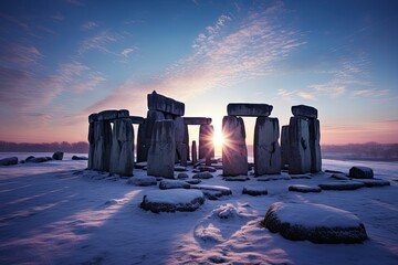 Winter Solstice at Stonehenge - obrazy, fototapety, plakaty