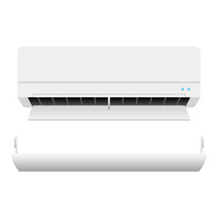 シンプルなイラスト_エアコン,吹出口フード