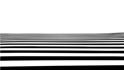 Black and white lines creating optical illusions. Abstract line wave. Vector illustration.