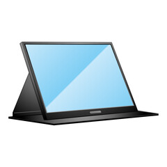 シンプルなイラスト_モバイルモニタ,斜め