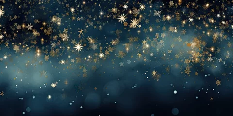 Fotobehang Golden Snowflakes Night © dasom