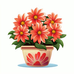 Flower Pot on a White background.