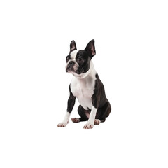 Fototapeta premium Boston Terrier dog breed isolated no background