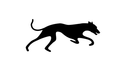 Greyhound run, black isolated silhouette