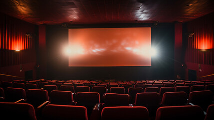 People enjoying the air-conditioned comfort of the cinema, blurred background