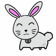 cute rabbit animal character illustration design