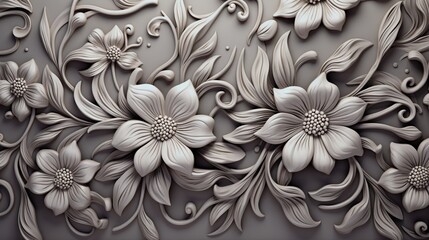  a close up of a flower design on a wallpaper.  generative ai