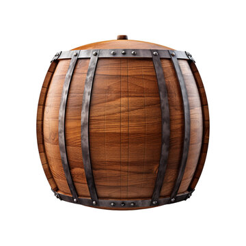 Wooden Barrel Isolated, Generative AI