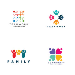 Fototapeta premium set bundle of community logo design