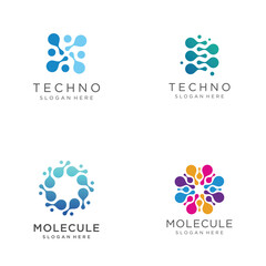 set bundle of molecule logo design