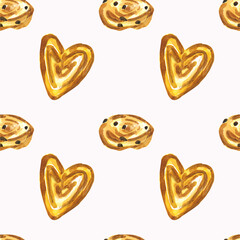 Seamless bun pattern on a white background.