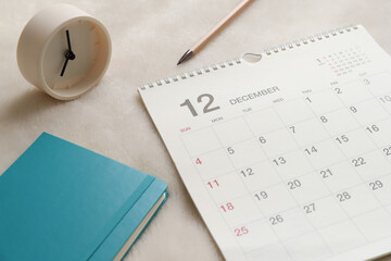 12月のカレンダー　スケジュール - obrazy, fototapety, plakaty