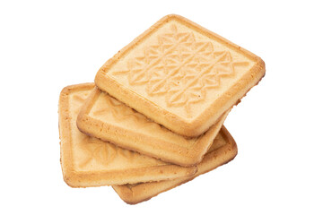 Delicious square shaped cookies. Fresh confectionery biscuit.