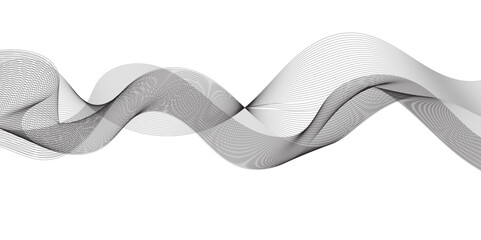 Abstract white and grey geometric smoky blend liens background. Gray and white abstract technology wavy curve lines background. Vector illustration.