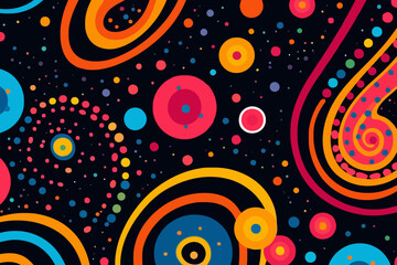 Space-time warping quirky doodle pattern, wallpaper, background, cartoon, vector, whimsical Illustration