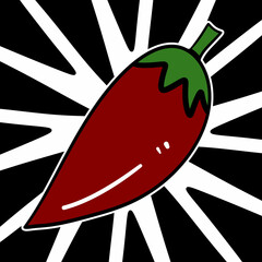 art cartoon hot chili pepper