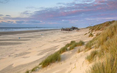 View from dune top over North Sea