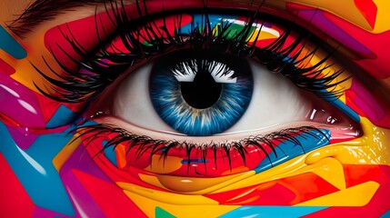 wide eyes shot - pop art woman - ai generated © TimmiO