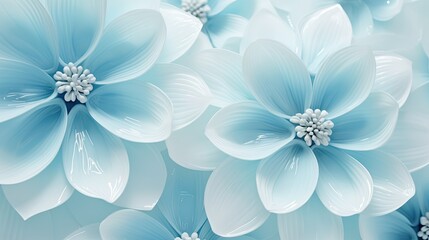  a close up of a bunch of flowers with blue petals.  generative ai