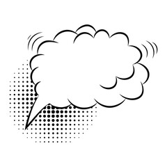 Empty comic speech bubbles. Hand drawn retro cartoon stickers. Pop art style. Vector