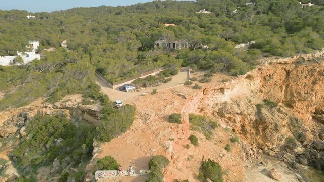 Vista a&eacute;rea Punta Galera, costa de Ibiza.
