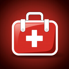 Obraz premium Red suitcase icon, Generative AI 