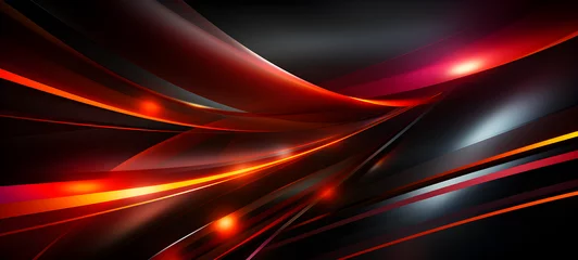 Fototapeten Ai 3d neon light red gradient wave background, abstract neon wave background design. © merabbi