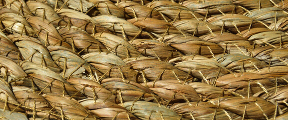 Round woven mat made of water hyacinth fibers, wicker table mats, rattan round woven straw