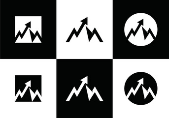 black mountain logo design modern simple symbol icon vector