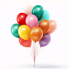 Fototapeta na wymiar Colorful balloons on white background 