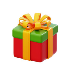 Christmas Gift 3D Icon Transparent Background